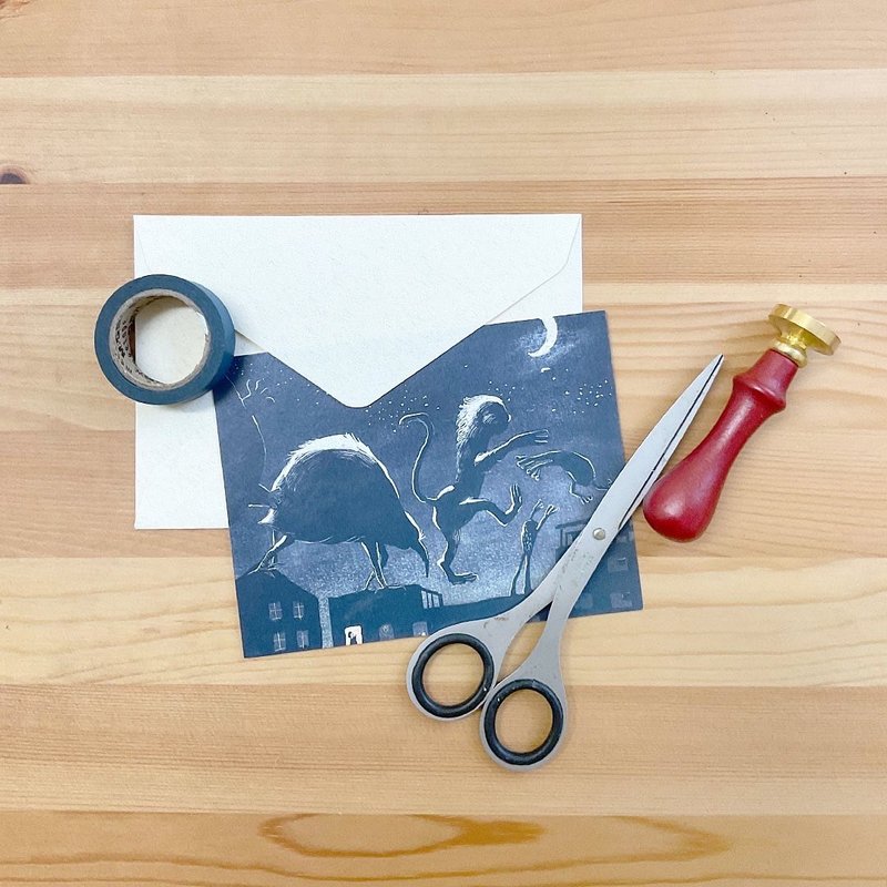 明信片- 屋顶: 波隆那书展儿童观众入选作品 - 卡片/明信片 - 纸 