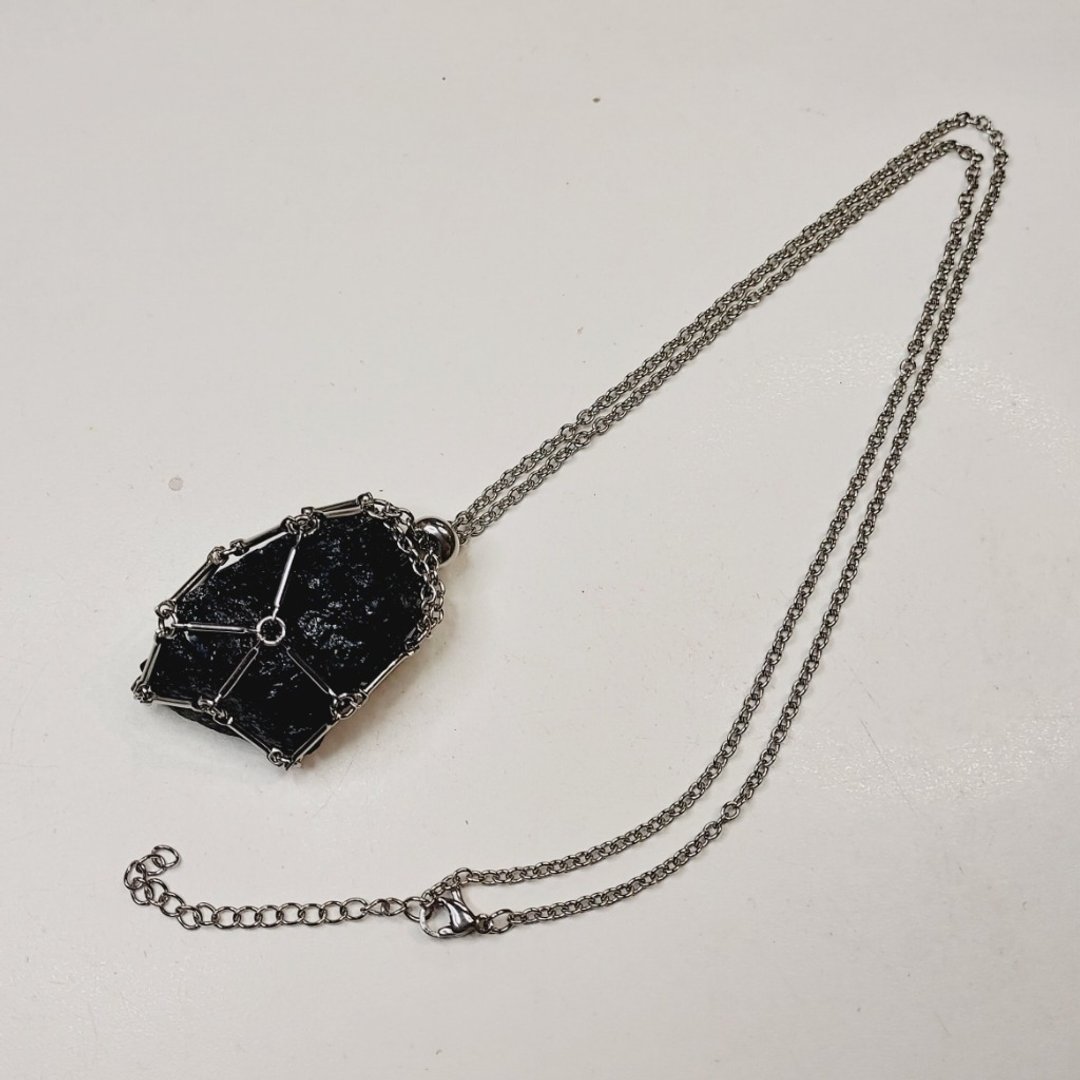 水晶原石吊坠颈錬 - 可以自己更换水晶原石 - 项链 - 其他金属 