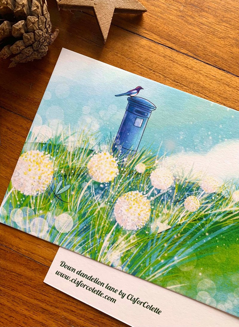 Down dandelion lane 明信片 - 卡片/明信片 - 纸 绿色
