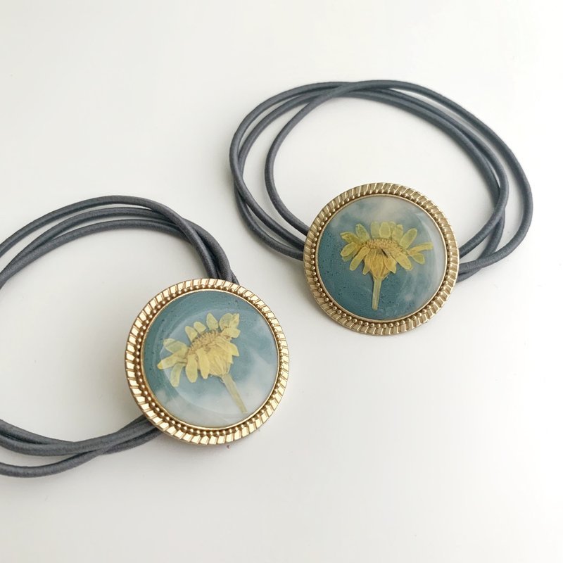 干燥花 押花 发圈 发饰 头饰 - 发饰 - 植物．花 蓝色