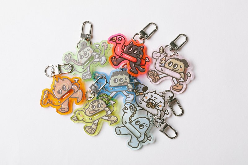 BOPOMOO HOTHOT SUMMER 动物游泳圈吊饰系列 彩色吊饰 盲抽 共9款 - 吊饰 - 压克力 多色