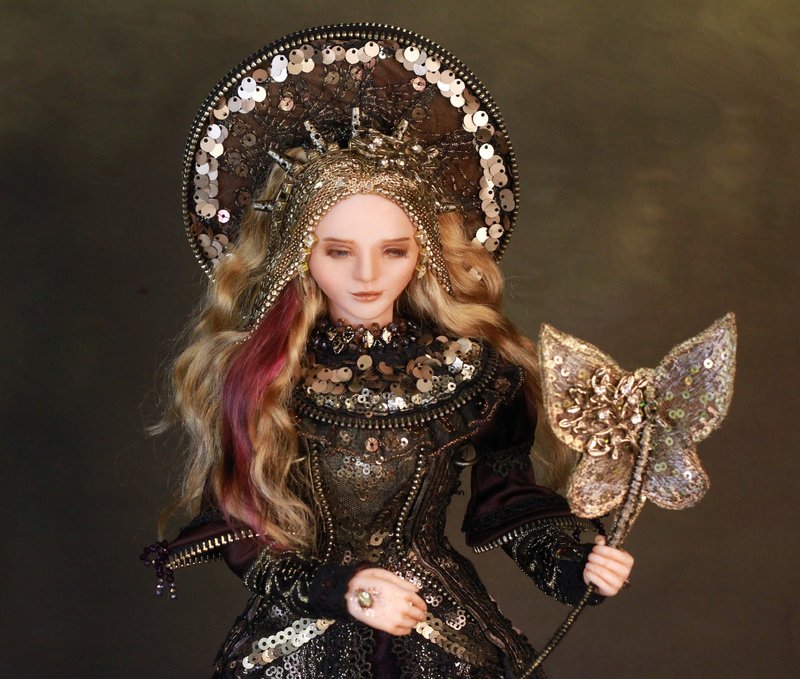 OOAK Interior Polymer Clay Fantasy Princess Art Doll Samira the Sun Princess - 摆饰 - 粘土 多色