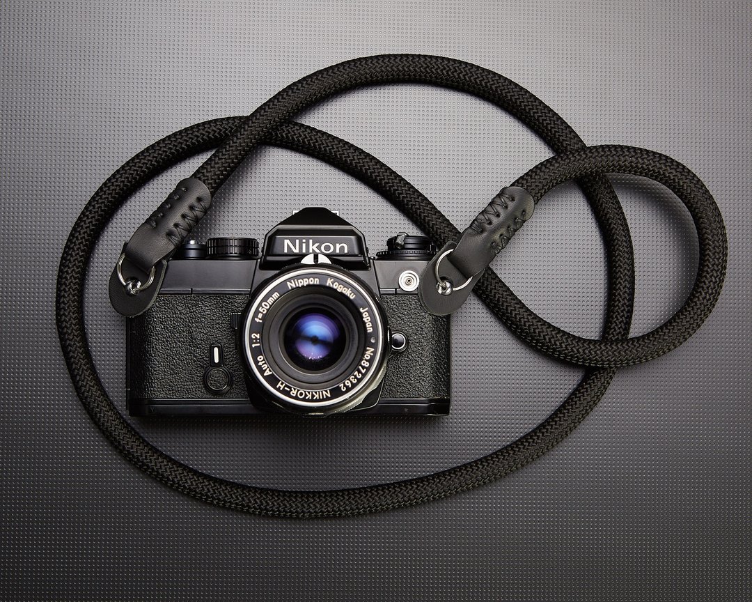 Black 11mm Climbing Rope Camera strap - 相机 - 聚酯纤维 黑色