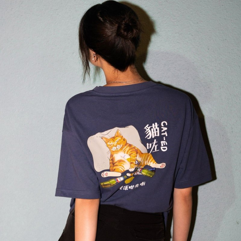 【CREEPS】Cat-ed 宽松重磅印花T恤 - 男装上衣/T 恤 - 棉．麻 多色