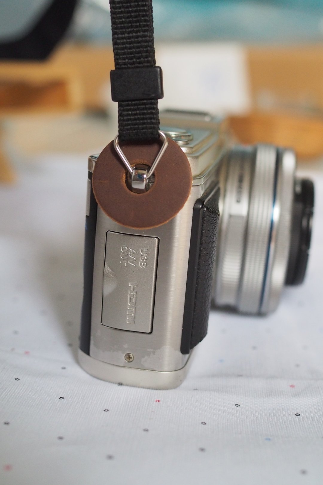 Leather  camera  protection + split ring - 相机 - 真皮 