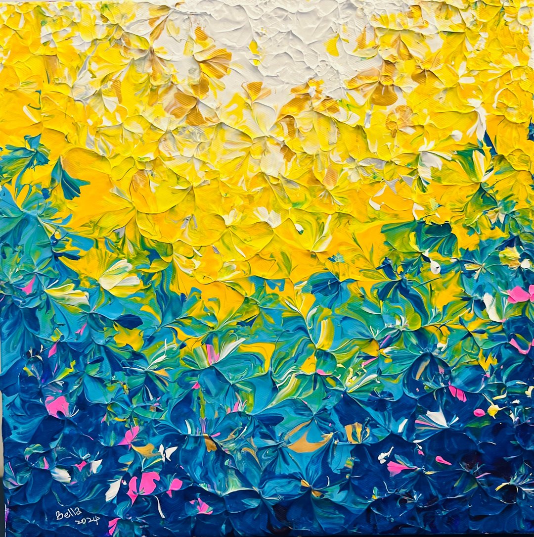 花海晨光 - 原创手绘压克力水彩挂画 - 原画 - 海报/装饰画/版画 - 其他人造纤维 