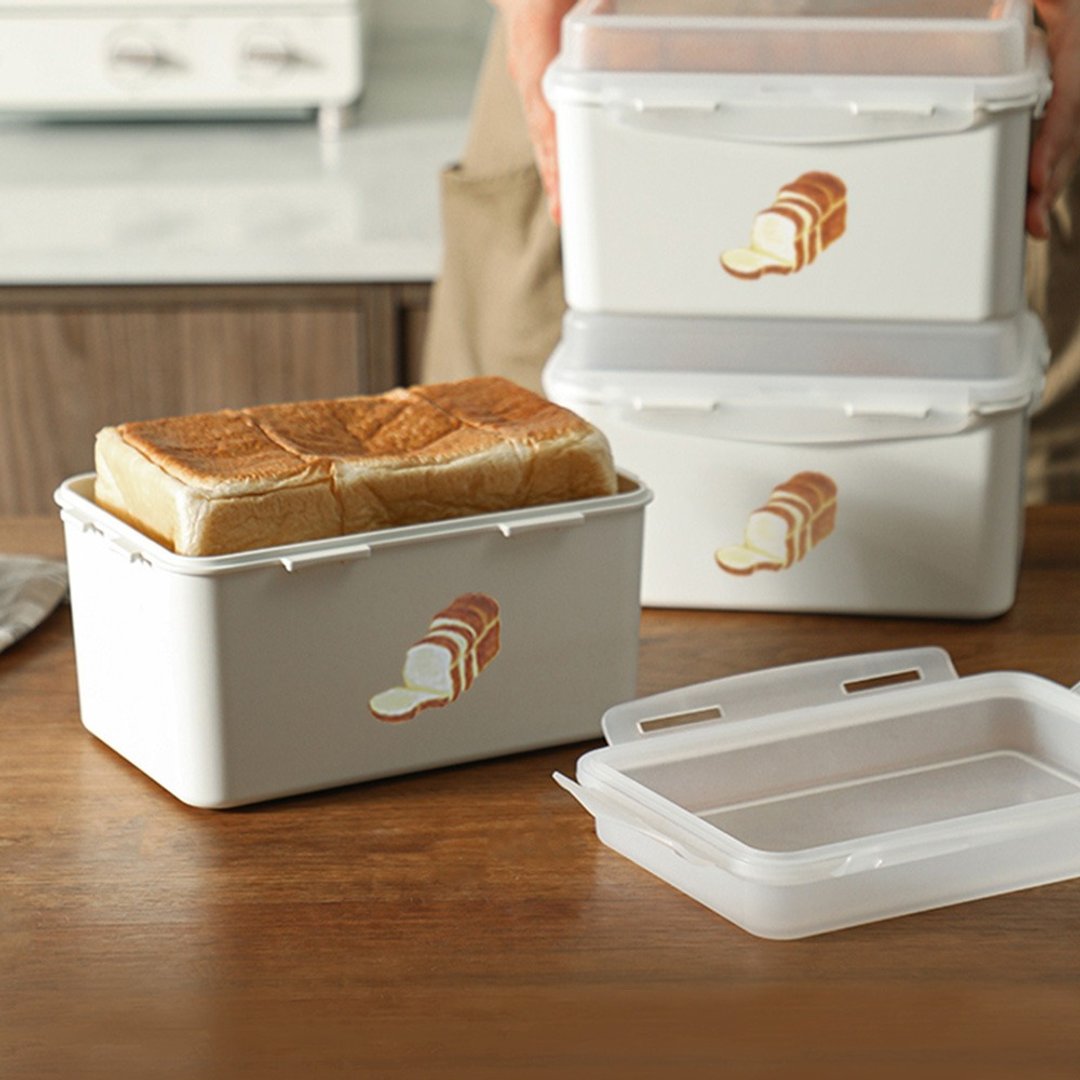 日本霜山 面包/吐司专用PP密封保鲜盒(可冷冻冷藏)-3L - 便当盒/饭盒 - 塑料 多色