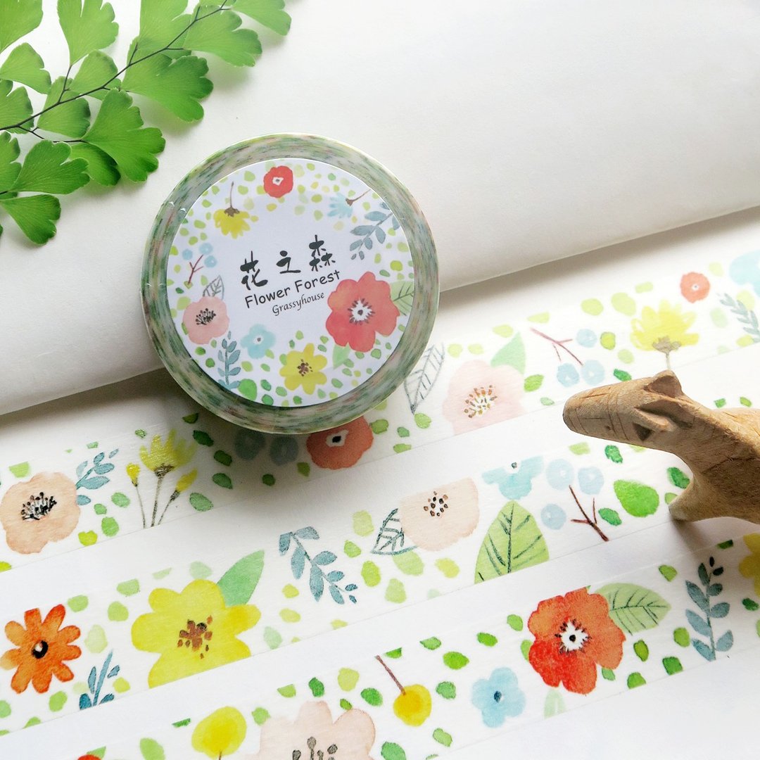 花之森 纸胶带 - 纸胶带 - 纸 绿色