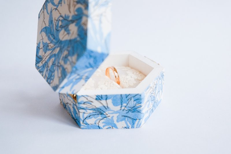 度身订造 - 结婚/求婚戒指盒 - 戒指 - 木头 蓝色