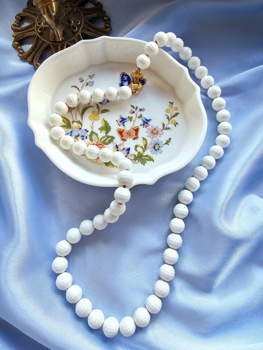 MONET莫内人造白水晶塑珠摩登项链/长链/美国西洋古董饰品 - 长链 - 其他材质 