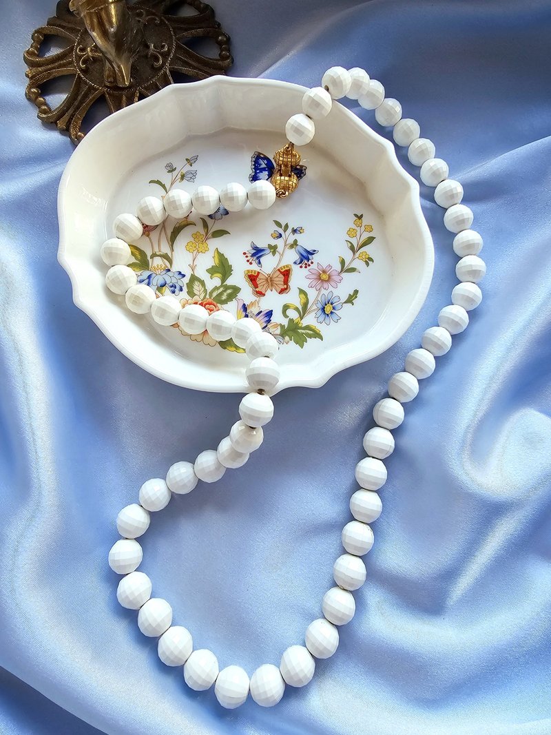 MONET莫内人造白水晶塑珠摩登项链/长链/美国西洋古董饰品 - 长链 - 其他材质 