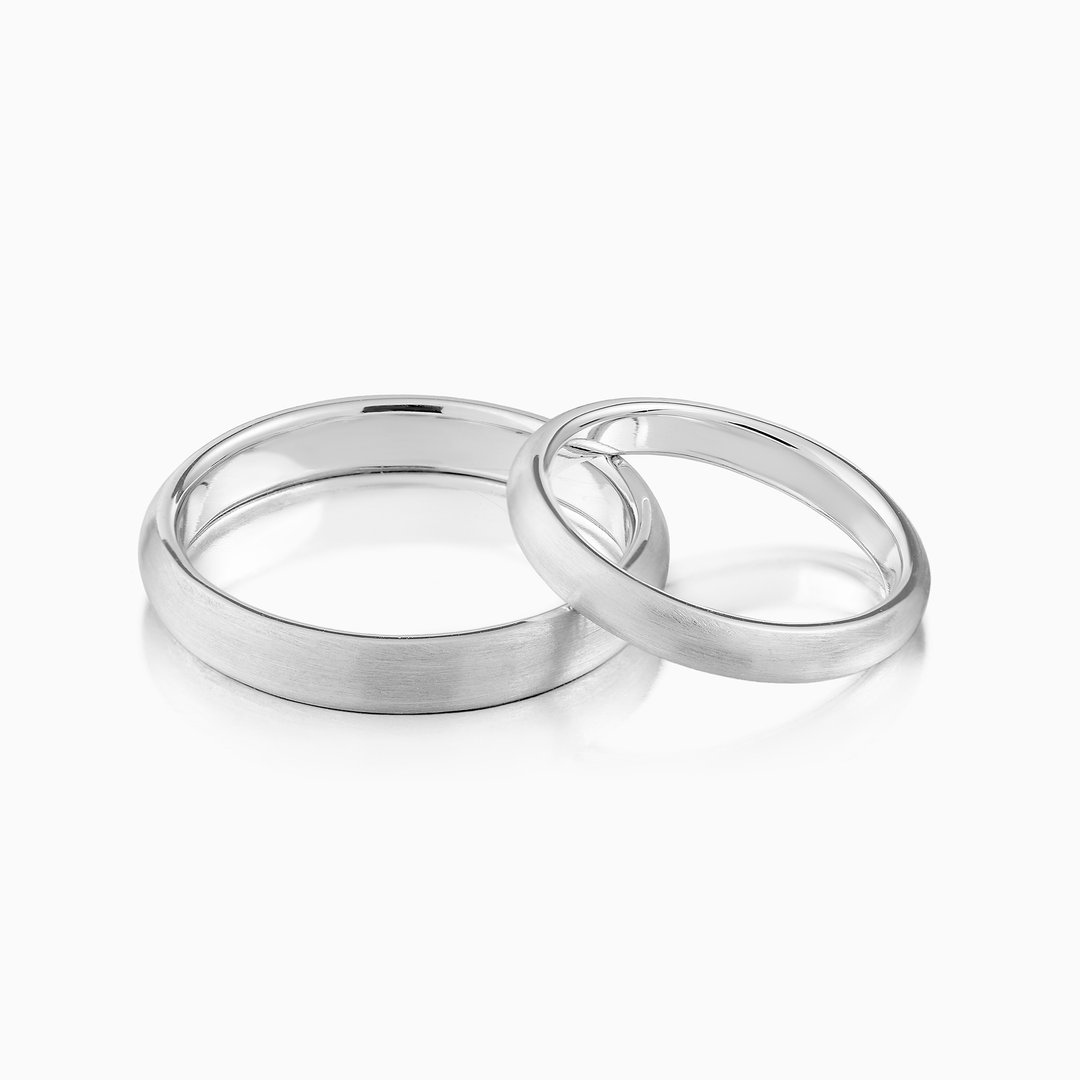925银戒指 简约情侣对戒客制【Frankness Jewellery】 - 对戒 - 银 银色