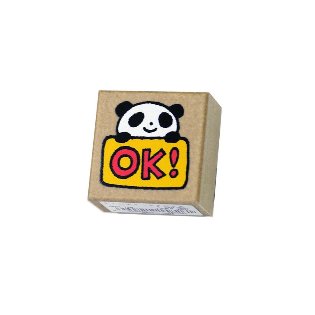 【KODOMO NO KAO】老师鼓励 木印章 熊猫OK - 插画/绘画/写字 - 木头 