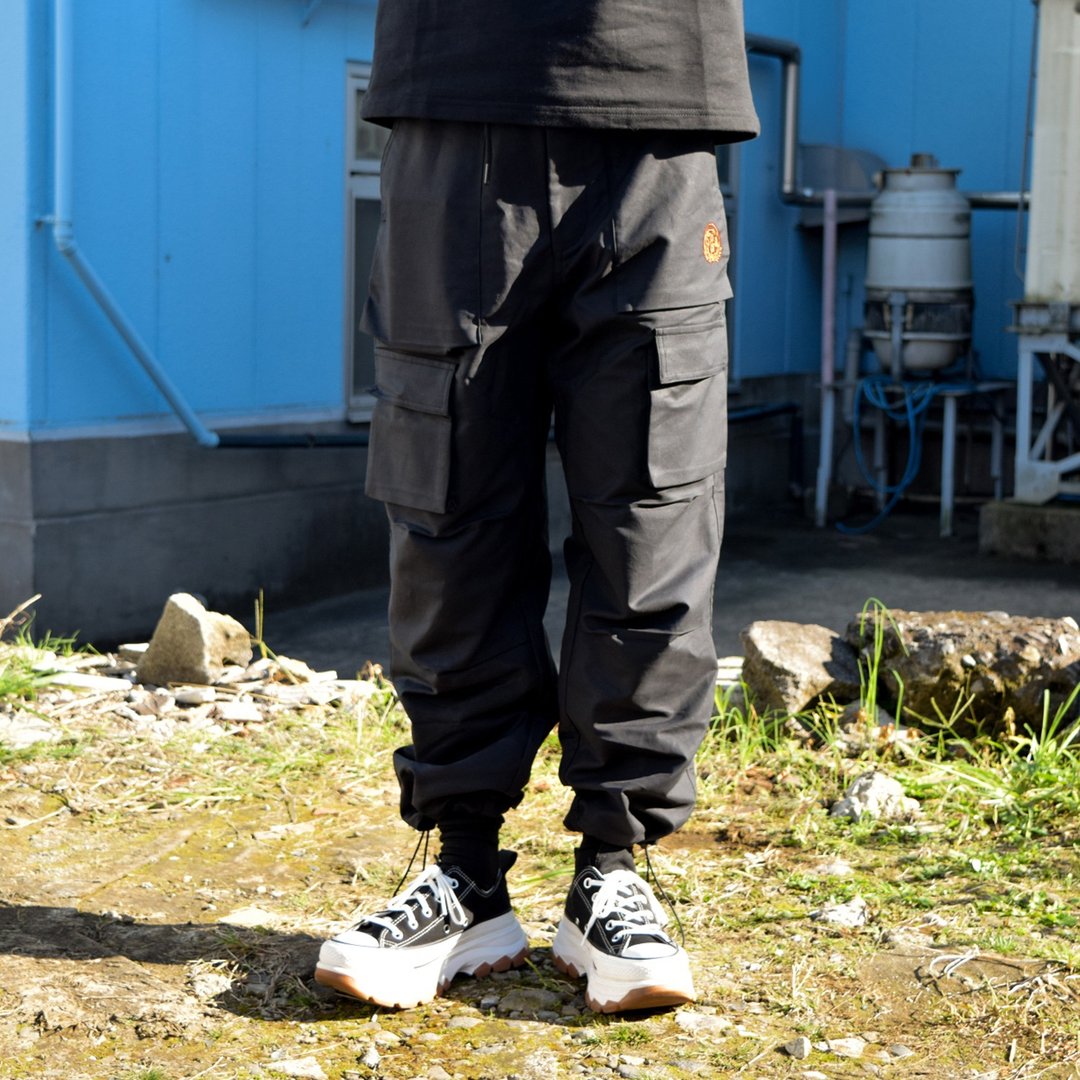 缩口工作长裤 - 男士长裤 - 聚酯纤维 黑色