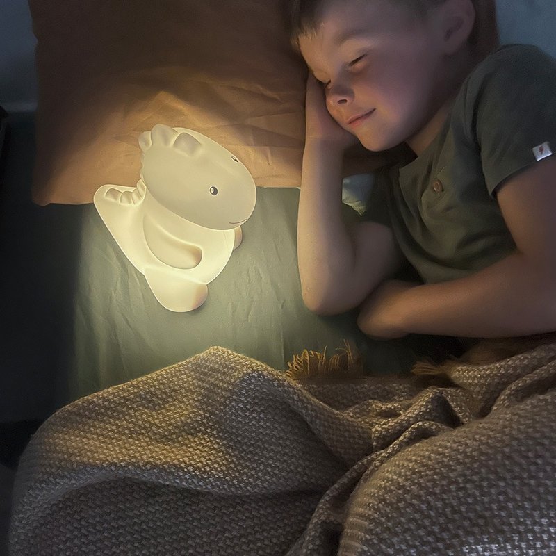 【比利时AP设计 】 DINO 超可爱 恐龙拍拍  LED小夜灯 沙色 - 灯具/灯饰 - 硅胶 