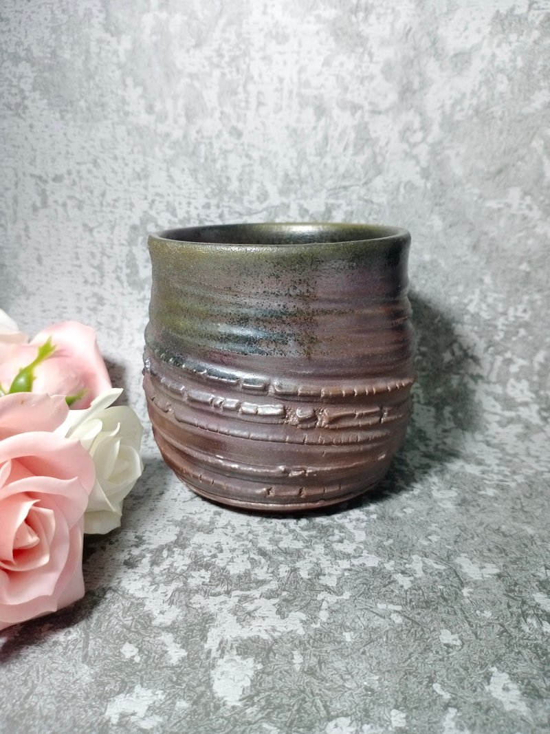 柴烧爆裂手工握杯/1入/爆裂系列/良田 - 茶具/茶杯 - 陶 