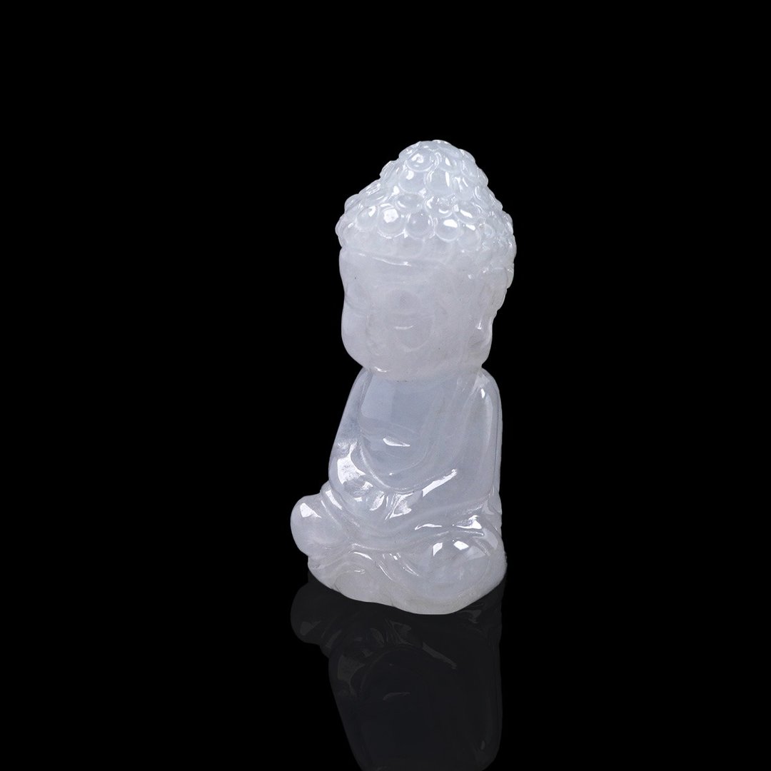 冰种翡翠宝宝佛 | 天然缅甸玉A货翡翠 | 送礼 - 金工/饰品 - 玉石 透明
