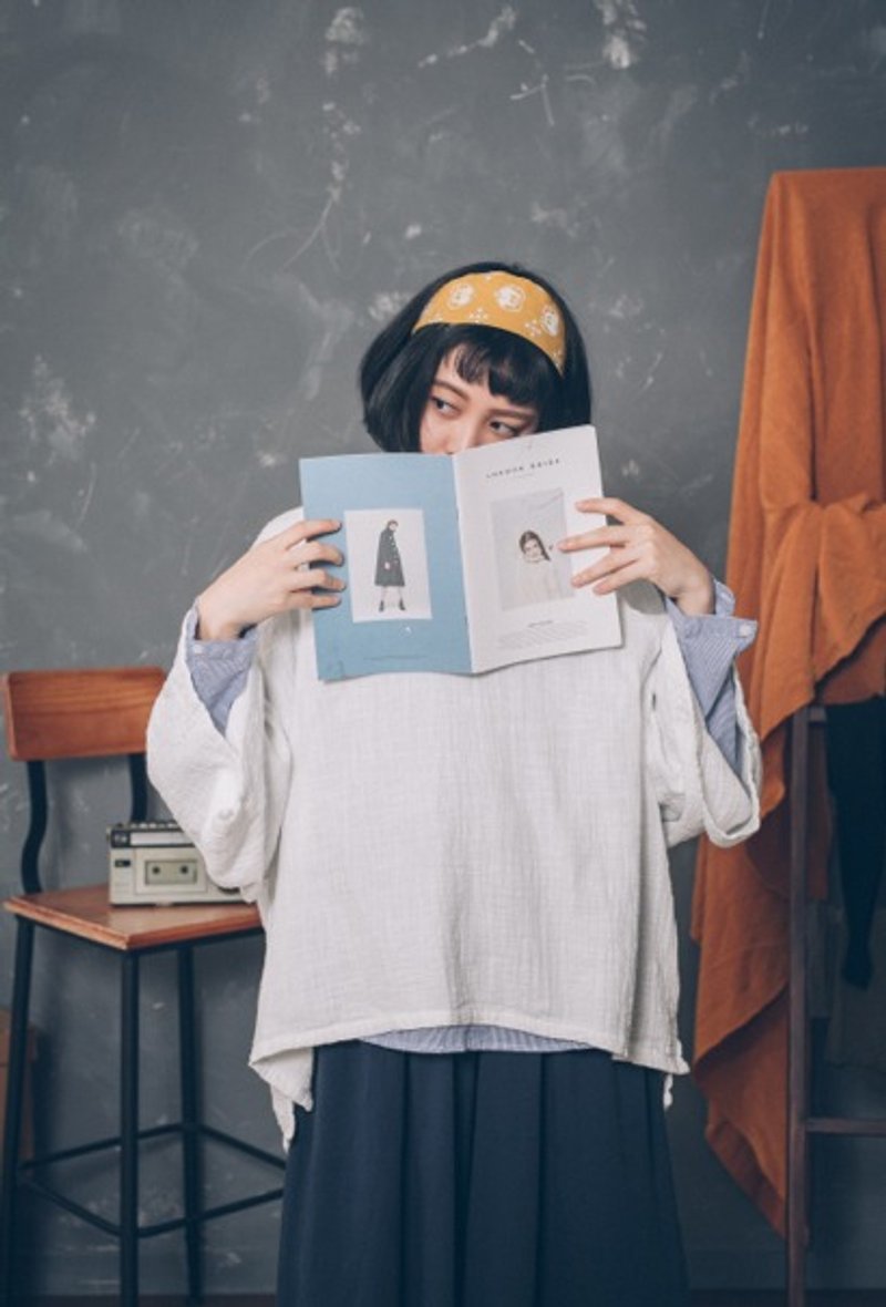 Purin Original Pattern Design/妈妈与女儿的复古手绢印图腾发带 - 发饰 - 棉．麻 橘色