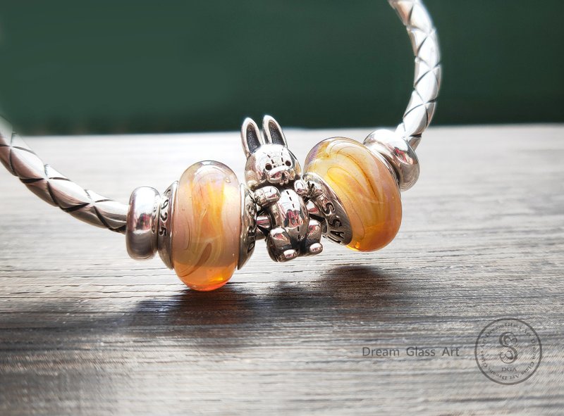 DreamGlassArt*迷萌兔隔珠SBB-190416 - 手链/手环 - 其他金属 银色