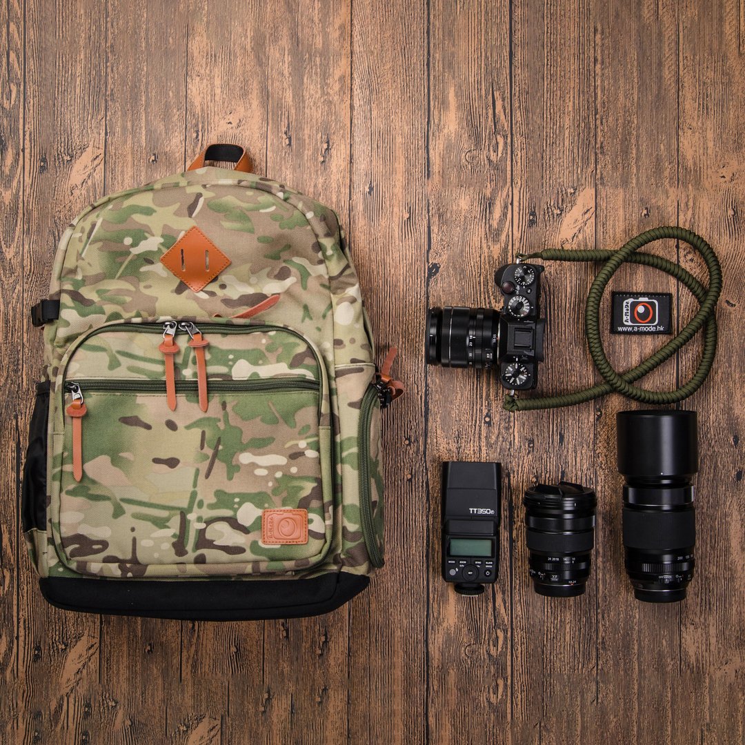 简约 迷彩 男女生 相机包 背包 摄影 礼物  黑   Camera Bag - 相机包/相机袋 - 防水材质 绿色