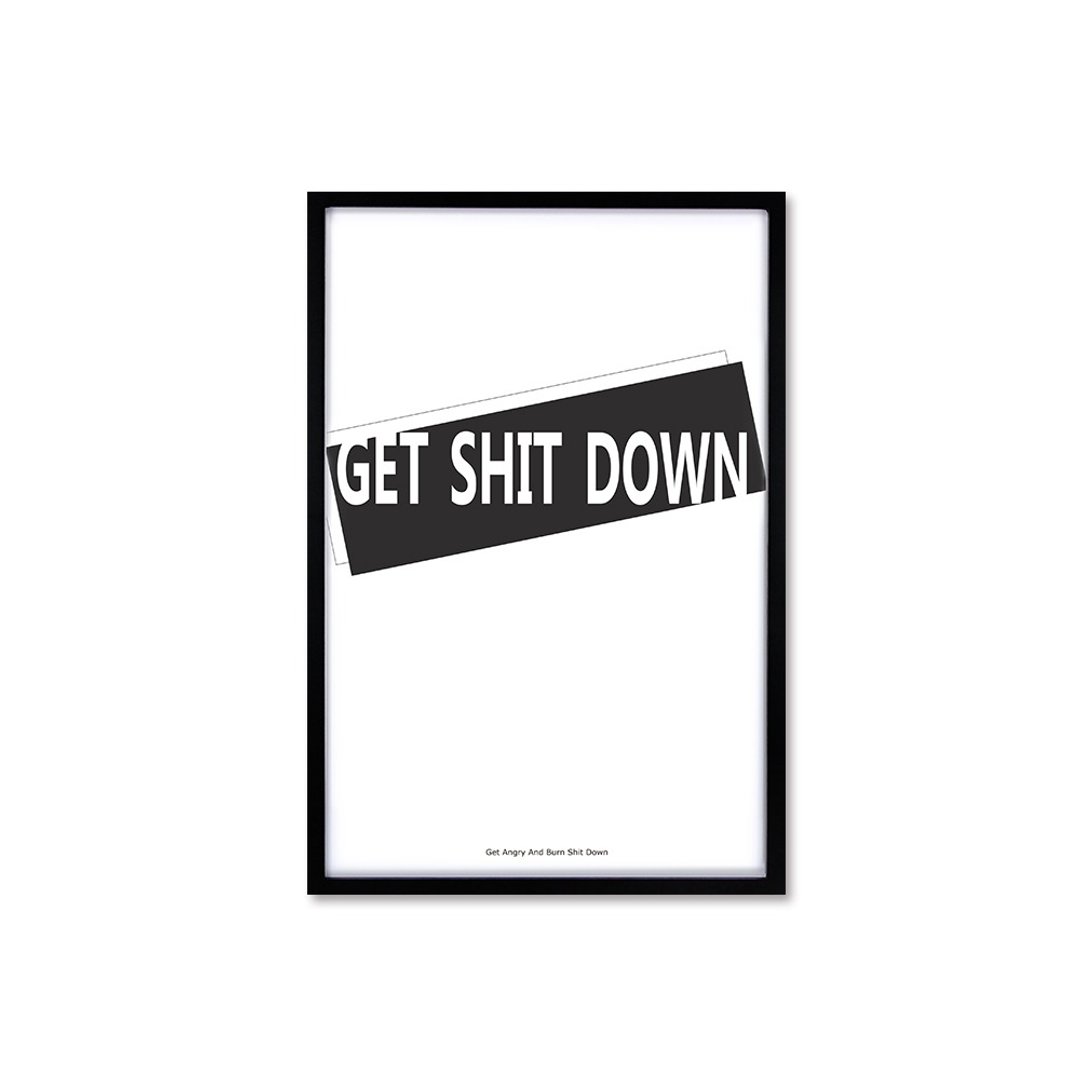北欧风装饰画相框 Get Shit Down 时尚款 黑色框 63x43cm - 画框/相框 - 木头 黑色