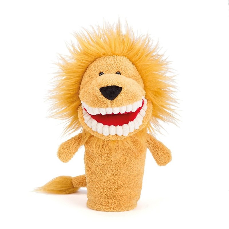 Jellycat Toothy Lion Hand Puppet 28cm 暴牙狮 手偶 - 玩偶/公仔 - 棉．麻 橘色