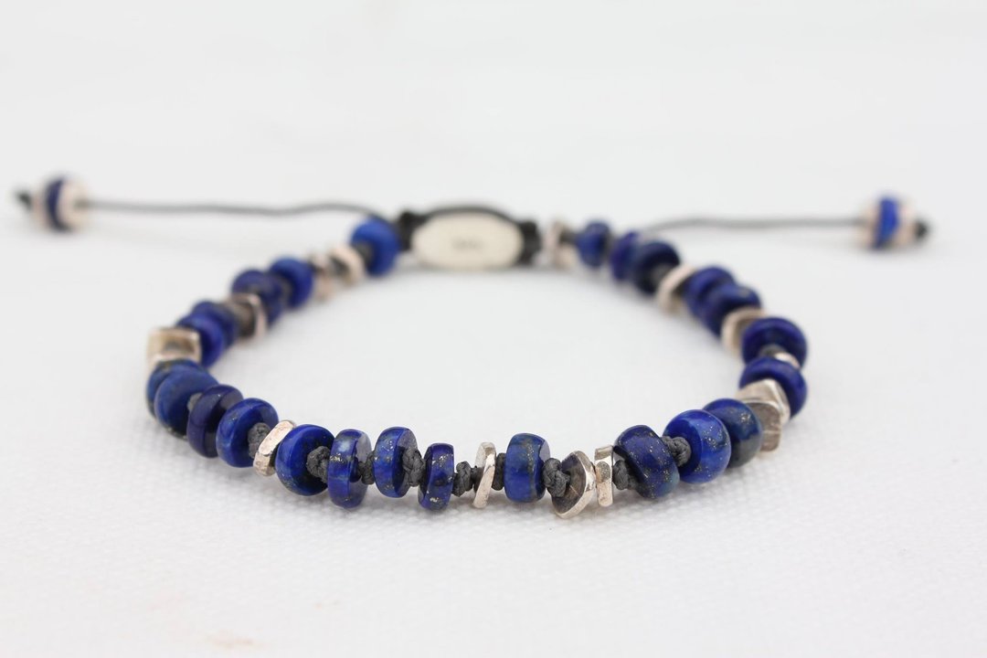 C.Chun Handmade Design Jewelry 青金石绑绳式手链 - 手链/手环 - 宝石 蓝色