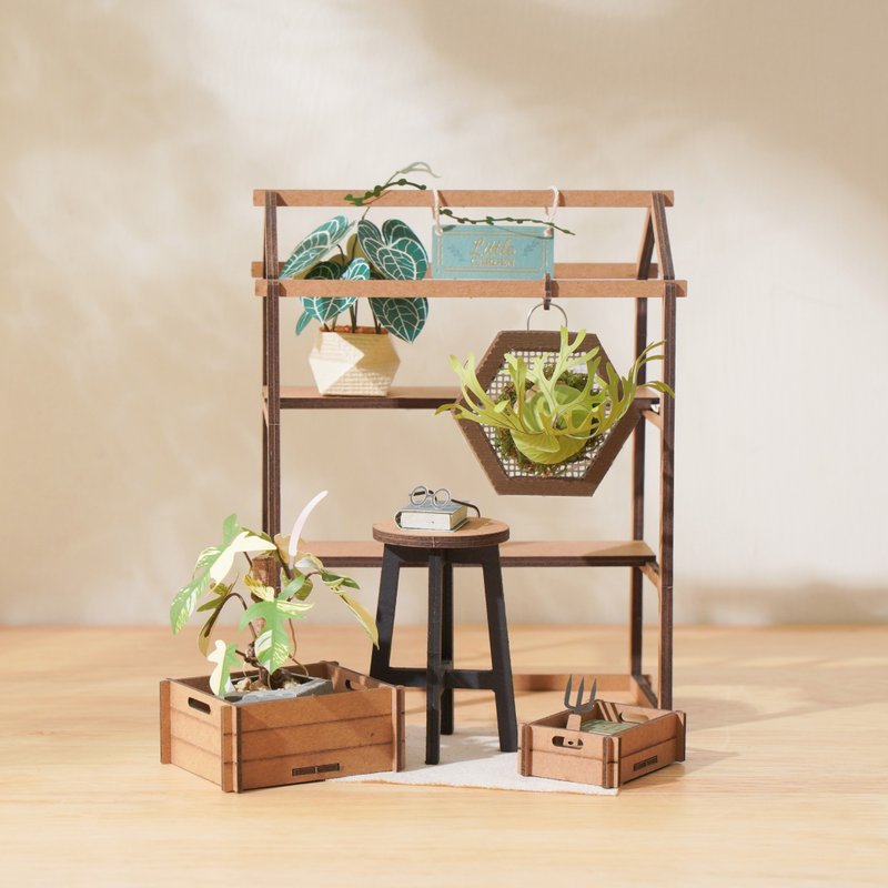 纸植栽模型【DIY材料包】圆叶花烛.亚洲猴脑鹿角蕨.斑叶龙爪蔓绿 - 木工/竹艺/纸艺 - 纸 绿色