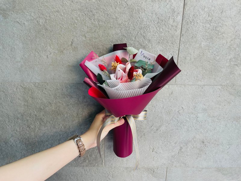 纸钞花束、母亲节花束、干燥花束 - 干燥花/捧花 - 植物．花 