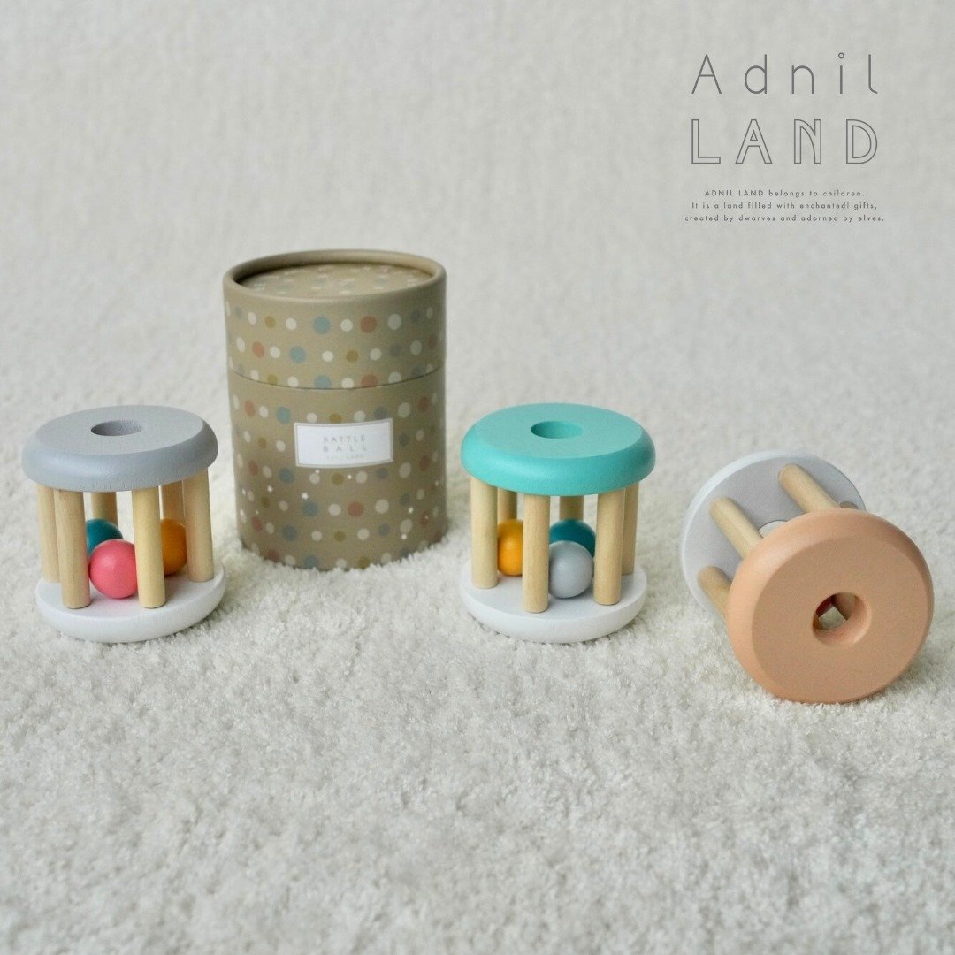 Adnil LAND 三色球安抚摇铃 - 玩具/玩偶 - 木头 多色