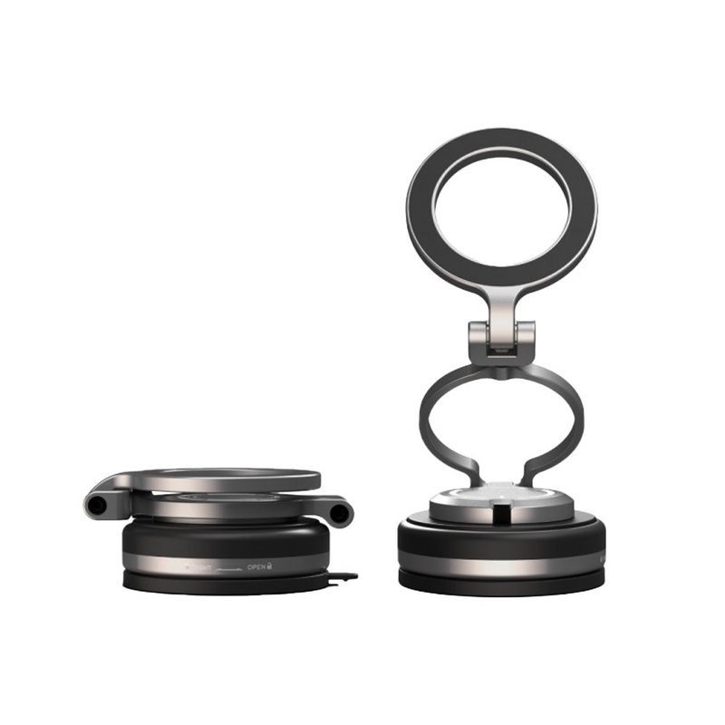 【TORRII】多角度旋转定位 磁吸手机支架 - 手机座/防尘塞 - 铝合金 黑色
