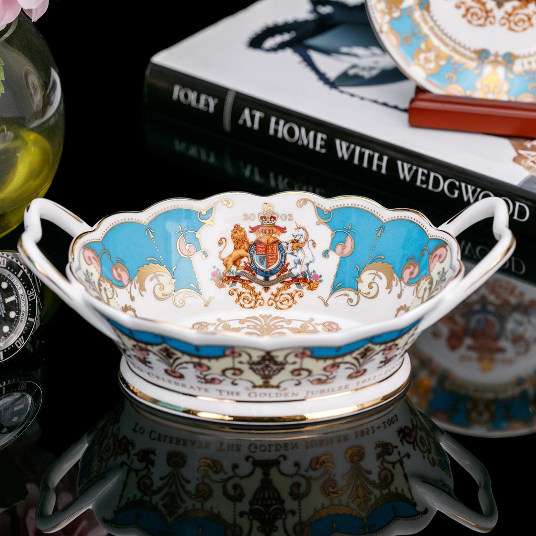 英国制Royal Collection女王纪念2002首饰饰品钻戒项链骨瓷收纳盘 - 摆饰 - 瓷 