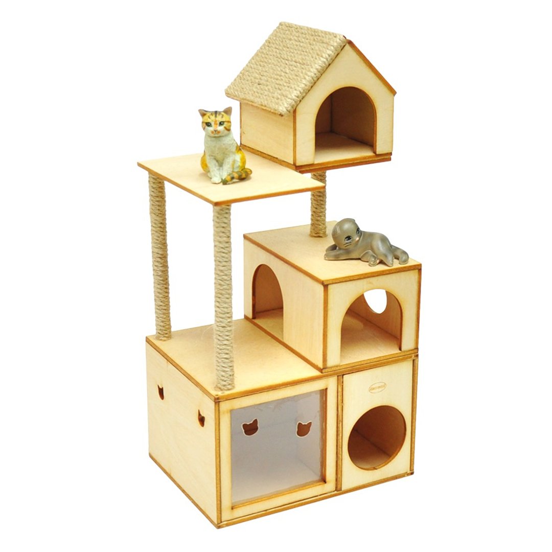 【MOMOCAT】XBWB45 迷你猫跳台模型 DIY 材料包 - 木工/竹艺/纸艺 - 木头 