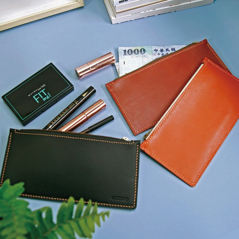 万用拉链长钱袋-真皮多色 - 化妆包/杂物包 - 真皮 多色