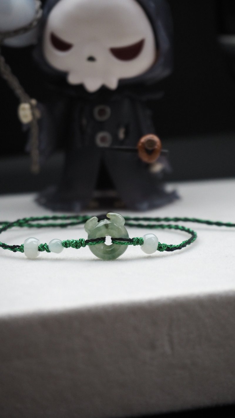 宝淇 - 捣蛋-湖水绿底飘花小恶魔 - 天然A货翡翠 - 手链/手环 - 玉石 绿色