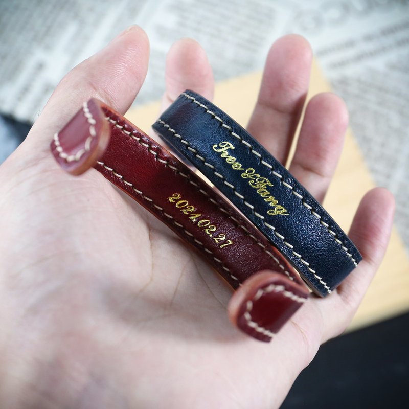 【手镯/手环】含烫金 一人成团【台中东海课程】 - 皮件 - 真皮 