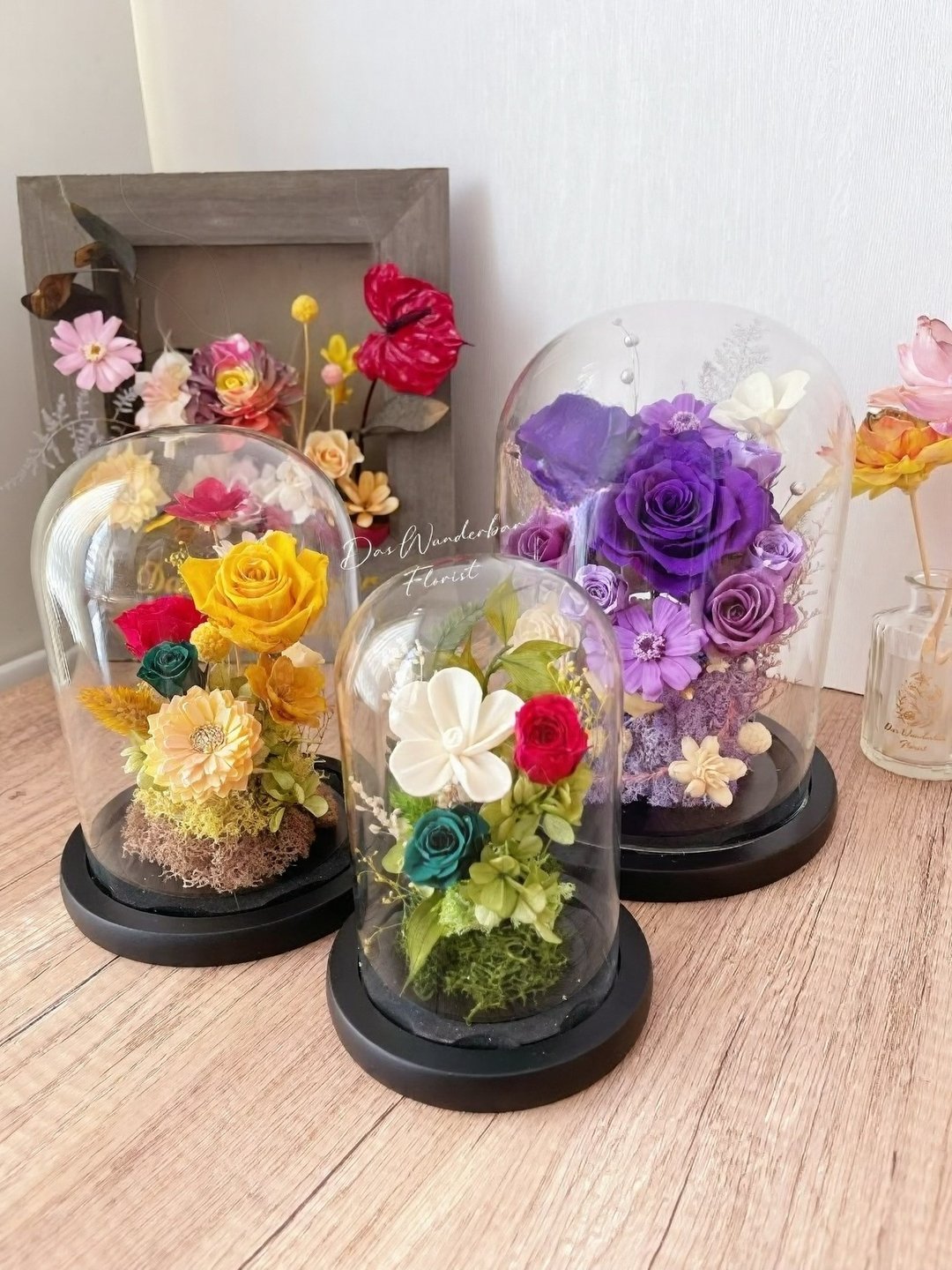【香港花艺工作室】花艺兴趣班 - 保鲜花玻璃瓶 - 干燥花/捧花 - 植物．花 多色
