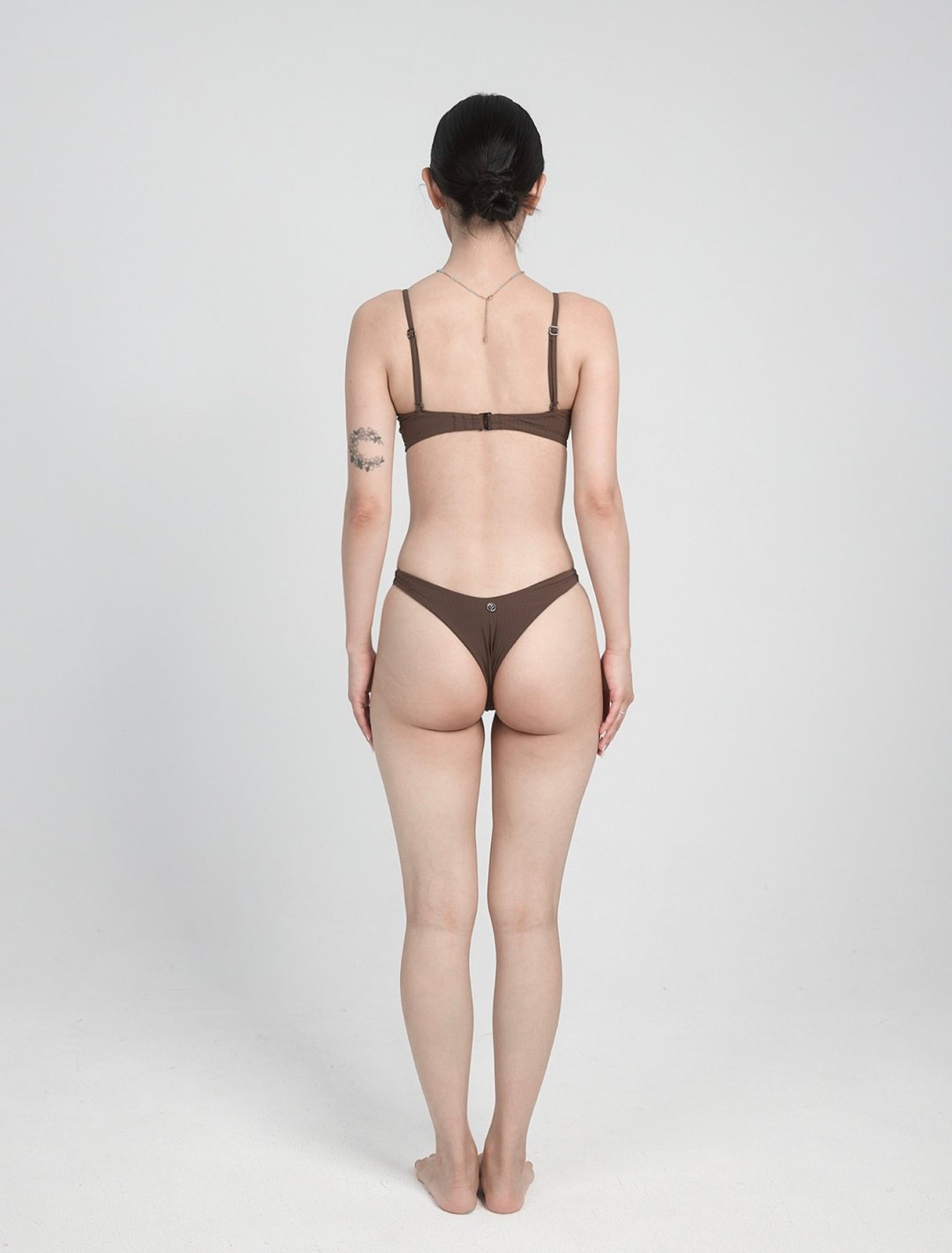 Coffee Brown 咖啡棕 / 泡泡纱 高衩下裤 / Bottom - 女装泳衣/比基尼 - 其他材质 咖啡色