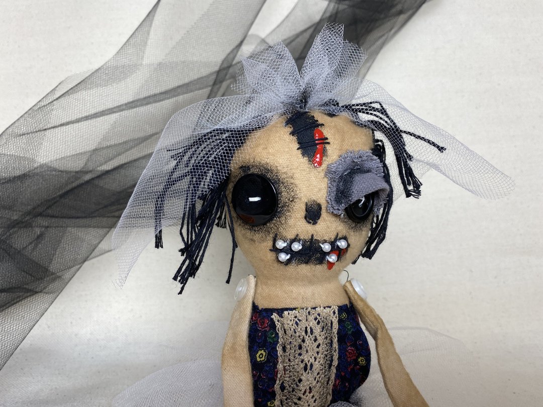 Horror  Primitive doll , Creepy Cute doll , scary doll , rag doll , voodoo doll - 玩偶/公仔 - 棉 黑色