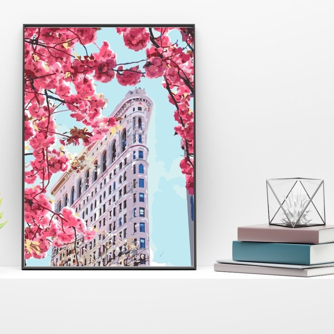 花见熨斗大厦 创意数字油画 【风景画】 - 插画/绘画/写字 - 其他材质 
