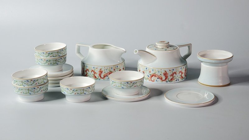 祥云瑞彩 茶具组 - 茶具/茶杯 - 瓷 白色