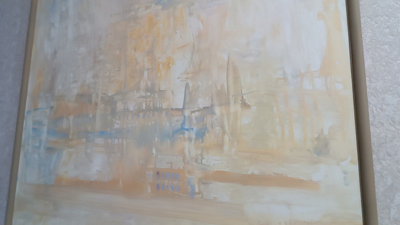 抽象 / 春天的喜悦，92x92 厘米，油画 org 2018 Victoria Valuk，唯一一件 - 墙贴/壁贴 - 其他材质 咖啡色