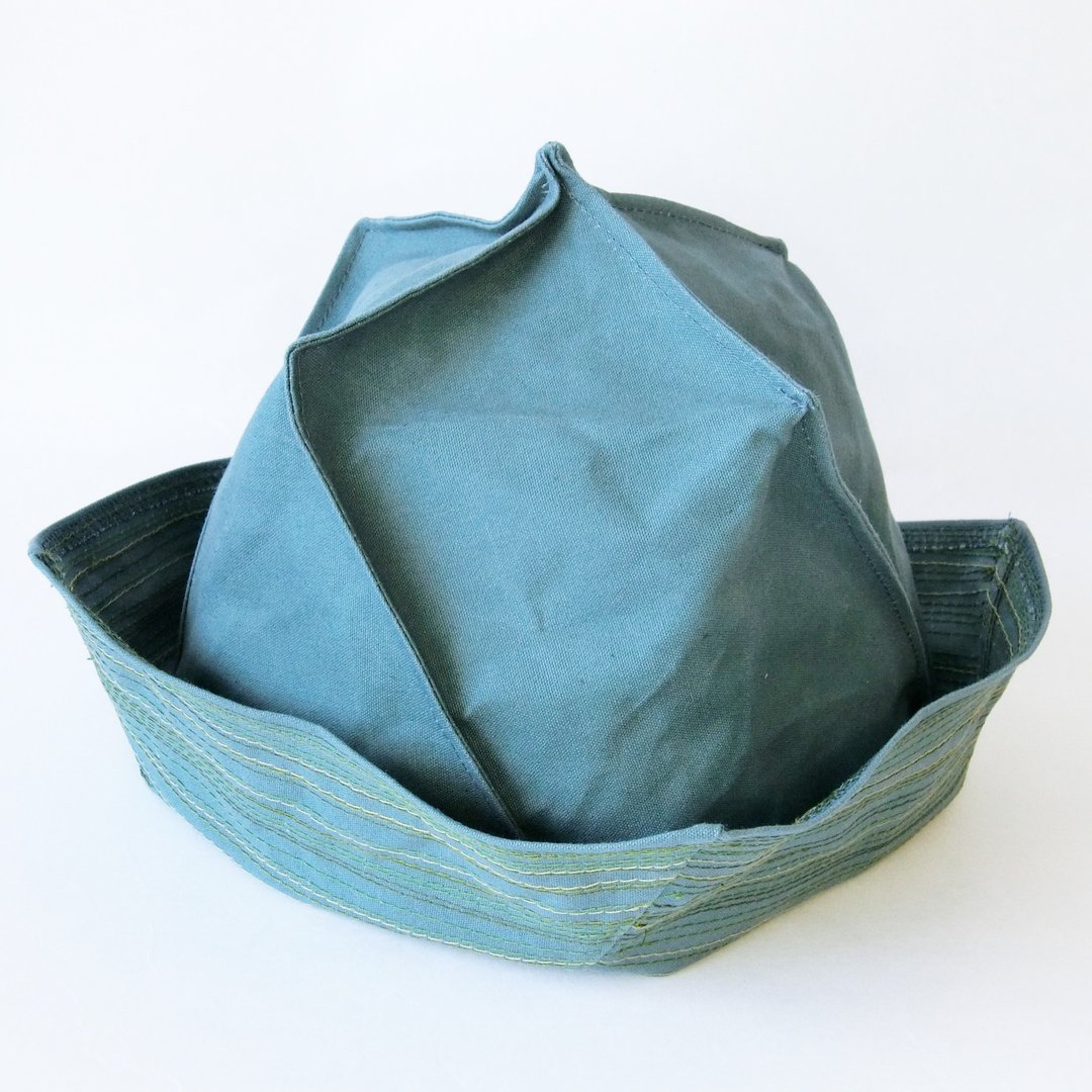 origami hat - 帽子 - 棉 蓝色