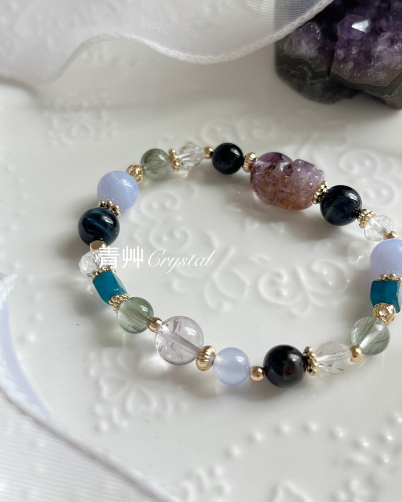 紫气东来 紫钛晶貔貅 - 手链/手环 - 水晶 