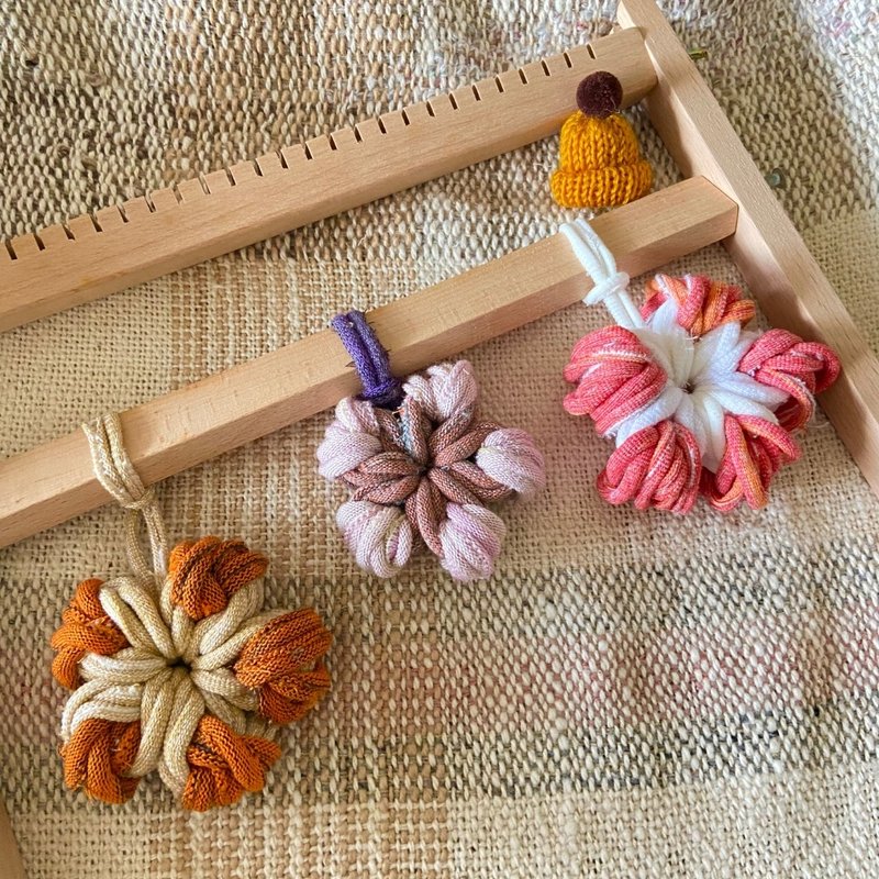【 DIY 手作】袜花花手指编织材料包_附教学影片 - 编织/刺绣/羊毛毡/裁缝 - 棉．麻 多色