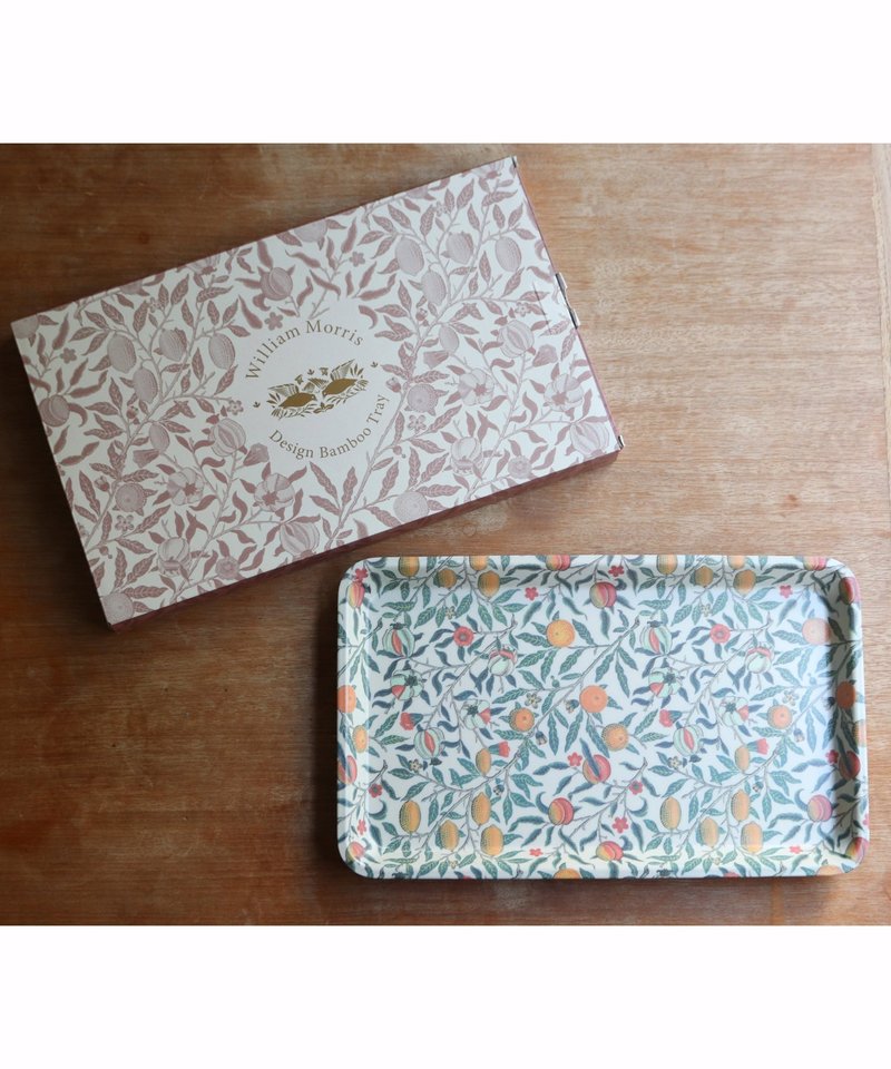 威廉莫里斯 竹纤维环保餐盘 礼盒装 C. 水果与石榴 - 托盘/砧板 - 竹 绿色