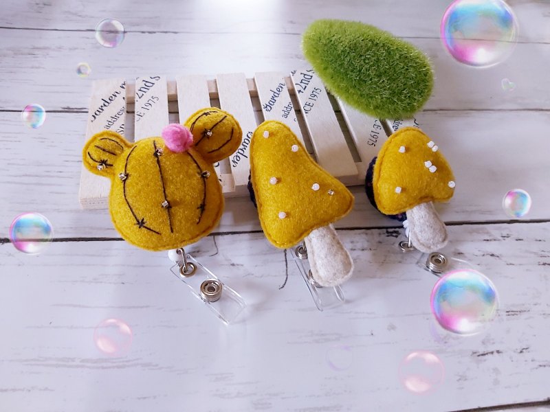 仙人掌与菇菇款伸缩证件夹~不织布 - 名片夹/名片盒 - 聚酯纤维 