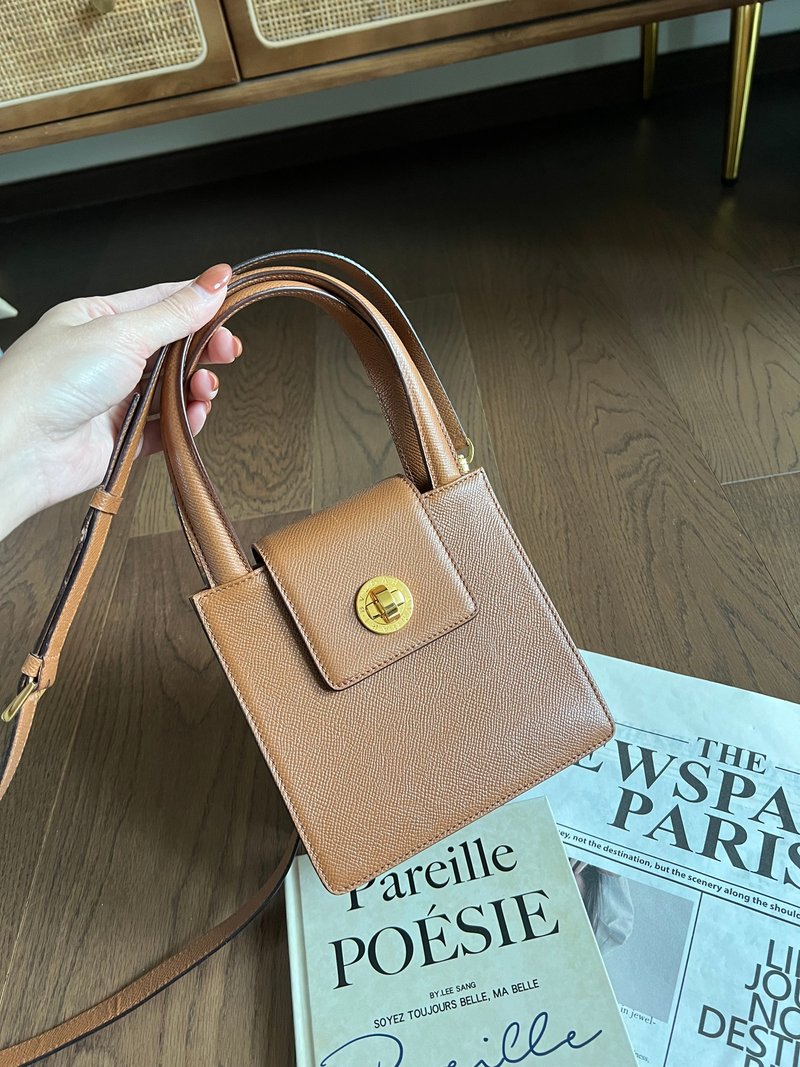 Bvlgari中古琴谱包 - 侧背包/斜挎包 - 真皮 咖啡色