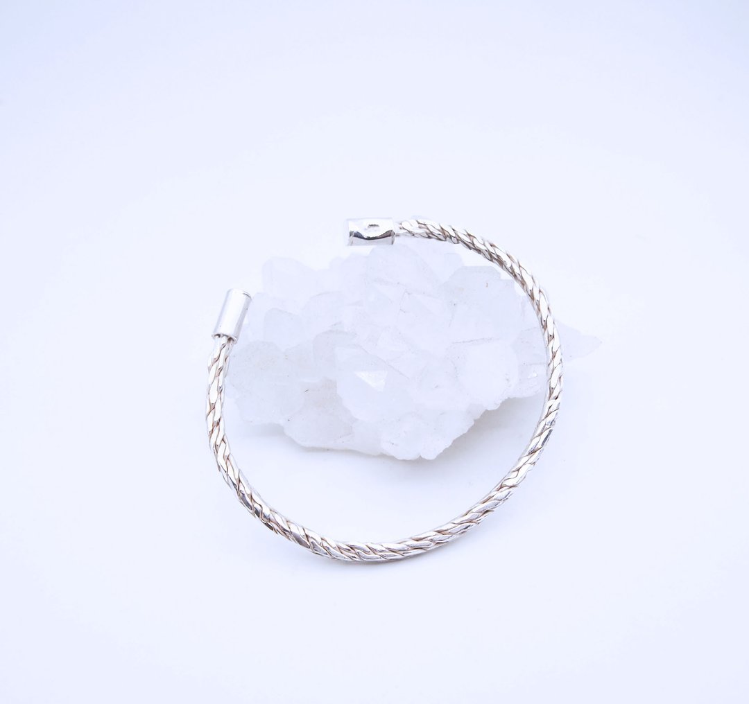 螺旋方线纯银手环(3mm) - 手链/手环 - 纯银 银色