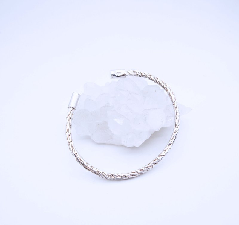 螺旋方线纯银手环(3mm) - 手链/手环 - 纯银 银色